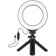 Puluz 6,2'' (16cm) Selfie LED Ring Light on a table tripod 12-14,5cm, main view