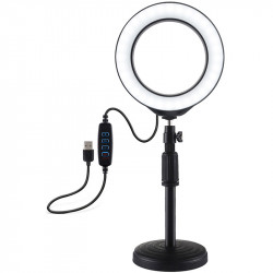 PULUZ 6,2'' (16cm) Selfie LED Ring Light on a table mount 18-28 cm