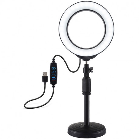 Puluz 6,2'' (16cm) Selfie LED Ring Light on a table mount 18-28 cm, main view