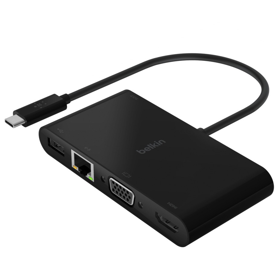 Адаптер Belkin USB-C - Ethernet, HDMI, VGA, USB-A, 100W, главный вид