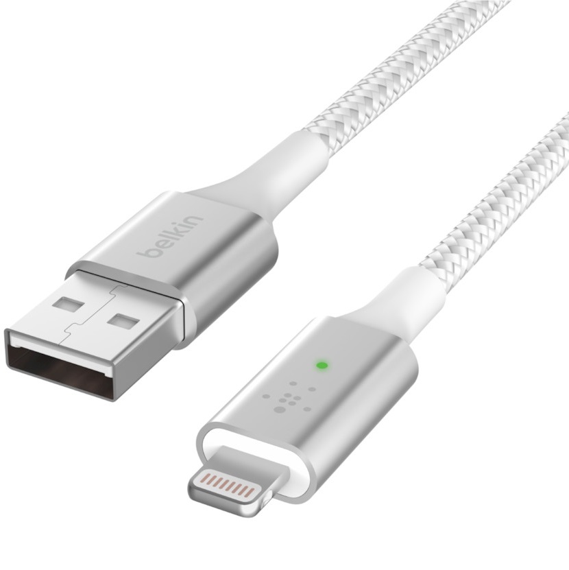 Belkin USB-A - Lightning, BRAIDED Smart LED Cable, 1