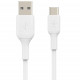 Belkin USB-A - USB-С, PVC Cable, 2m, white frontal view