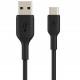 Belkin USB-A - USB-С, PVC Cable, 2m, black frontal view