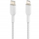 Belkin USB-С - Lightning, BRAIDED Cable, 2m, white close-up_2
