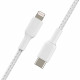Belkin USB-С - Lightning, BRAIDED Cable, 2m, white overall plan