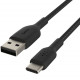Belkin USB-A - USB-С, BRAIDED Cable, 2m, black close-up_1
