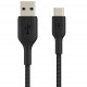 Belkin USB-A - USB-С, BRAIDED Cable, 2m, black frontal view