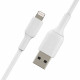 Belkin USB-A - Lightning, PVC Cable, 1m, white overall plan