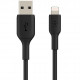 Belkin USB-A - Lightning, PVC Cable, 1m, black frontal view