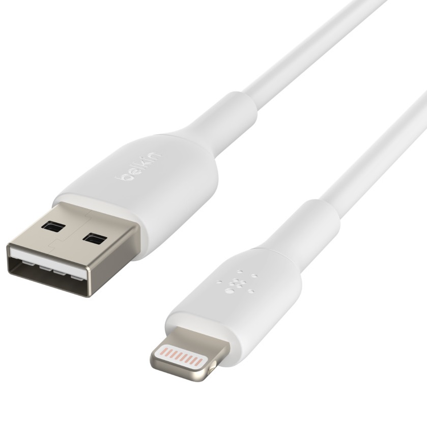 Кабель Belkin USB-A - Lightning, PVC, 2 м, белый крупный план_1