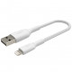 Кабель USB-A - Lightning, BRAIDED, 0,15 м, белый