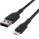 Кабель USB-A - Lightning, BRAIDED, 0,15 м, черный крупный план_1