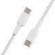Belkin USB-С - USB-С, BRAIDED Cable, 1m, white overall plan