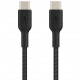Belkin USB-С - USB-С, BRAIDED Cable, 1m, black frontal view