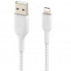 Belkin USB-A - Lightning, BRAIDED Cable, 2m, white close-up_2