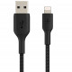Belkin USB-A - Lightning, BRAIDED Cable, 2m, black frontal view