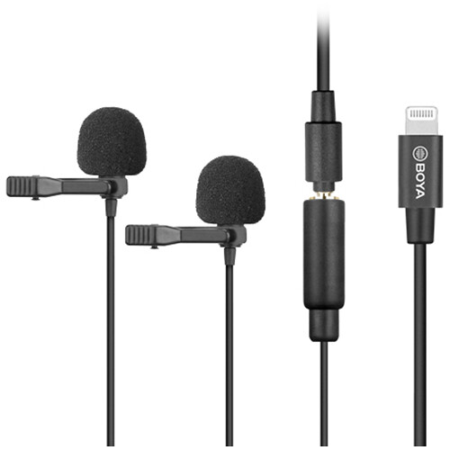 BOYA BY-M2D Omni Directional Lavalier Microphone with Lightning adapter for iPhone, main view