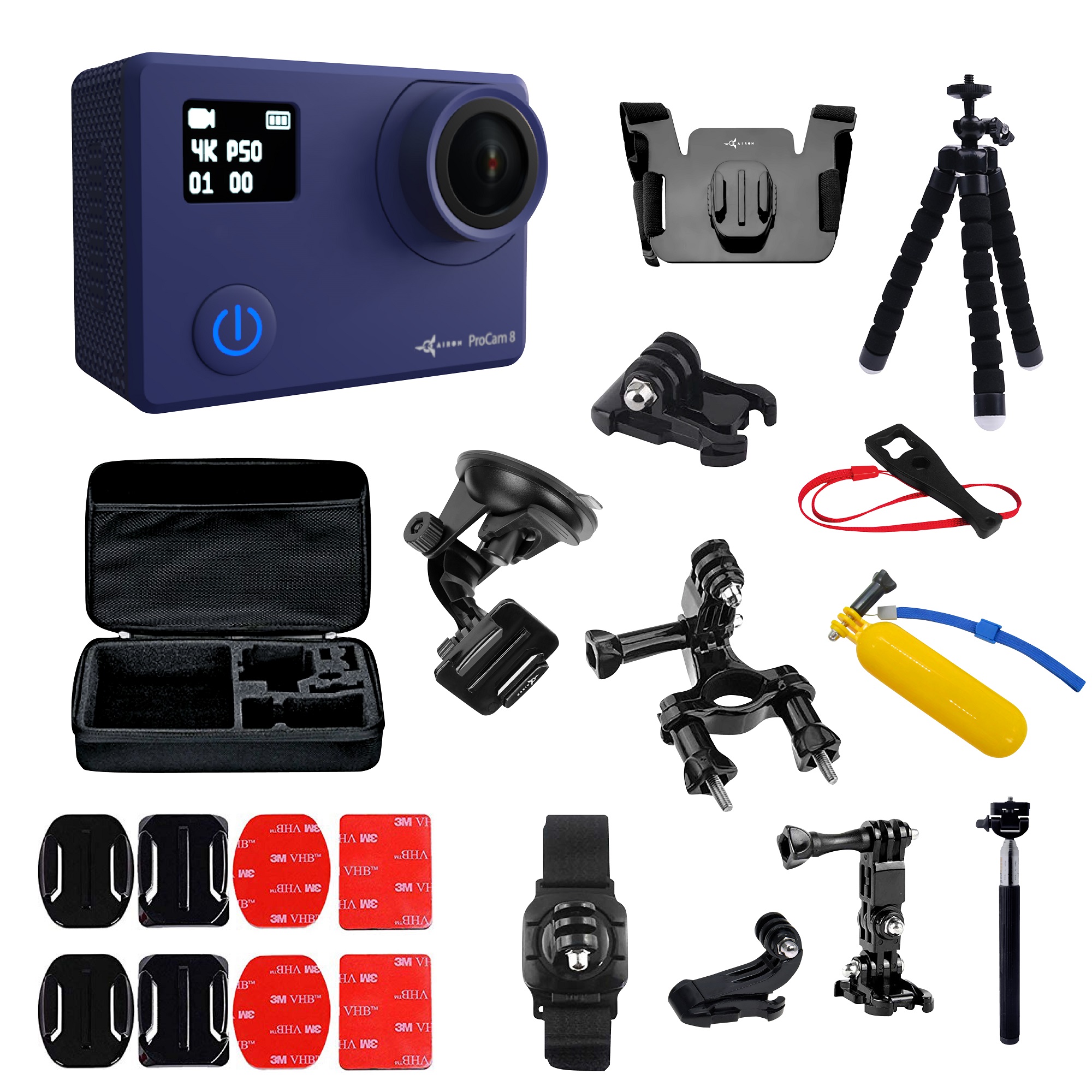 Екшн-камера AIRON ProCam 8 Black в наборі для блогера 30-в-1