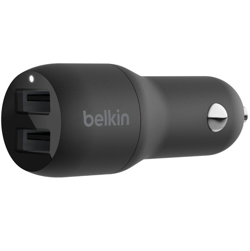 Автомобильное зарядное устройство Belkin Car Charger 24W Dual USB-A, black, главный вид