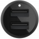 Belkin Car Charger 24W Dual USB-A, black, connectors