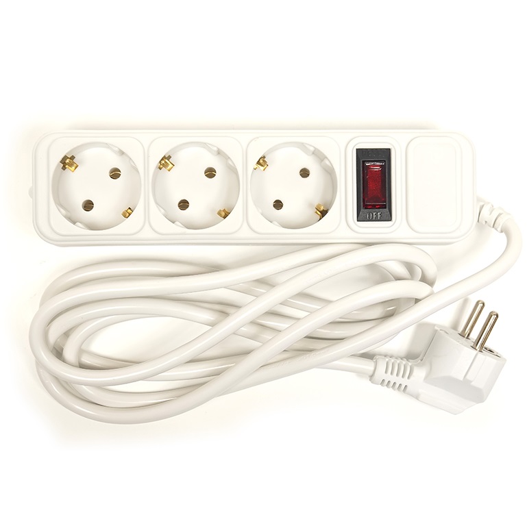 PowerPlant Surge protector 1.8 m, 3x1.5mm2, 10A, 3 sockets (JY-1054/1.8)