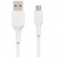Belkin USB-A - MicroUSB, PVC Cable, 1m, white frontal view