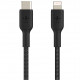 Belkin USB-С - Lightning, BRAIDED Cable, 1m, black frontal view