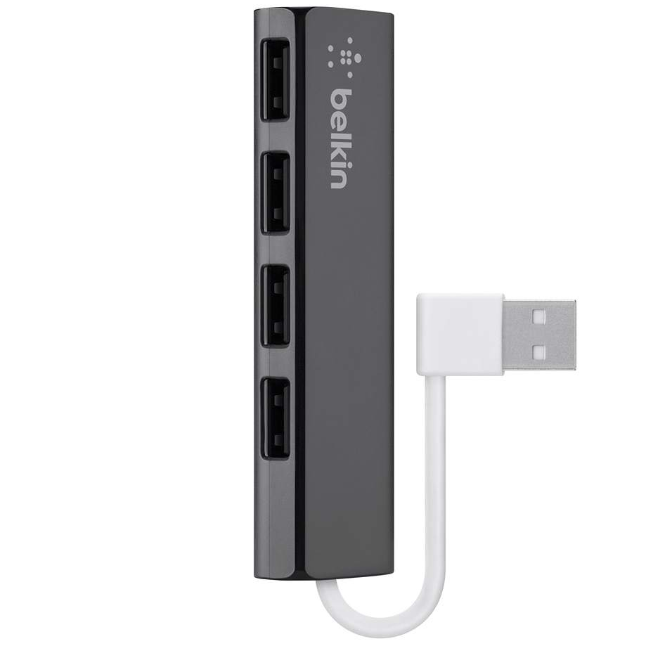 Концентратор Belkin USB-A, Ultra-Slim Travel, 4хUSB-A 2