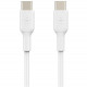 Belkin USB-С - USB-С, PVC Cable, 1m, white frontal view