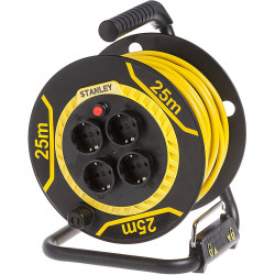 Stanley Extension cord on coil 25 m, 3x1.5mm2, IP20, 3200W, 4 sockets