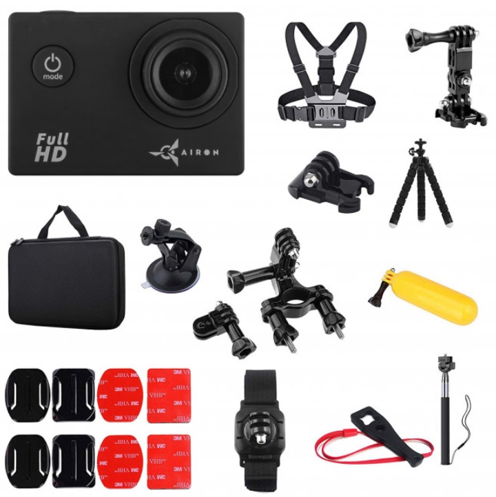 Экшн-камера AIRON Simple Full HD в наборе блогера 30-в-1 с аксессуарами, главный вид