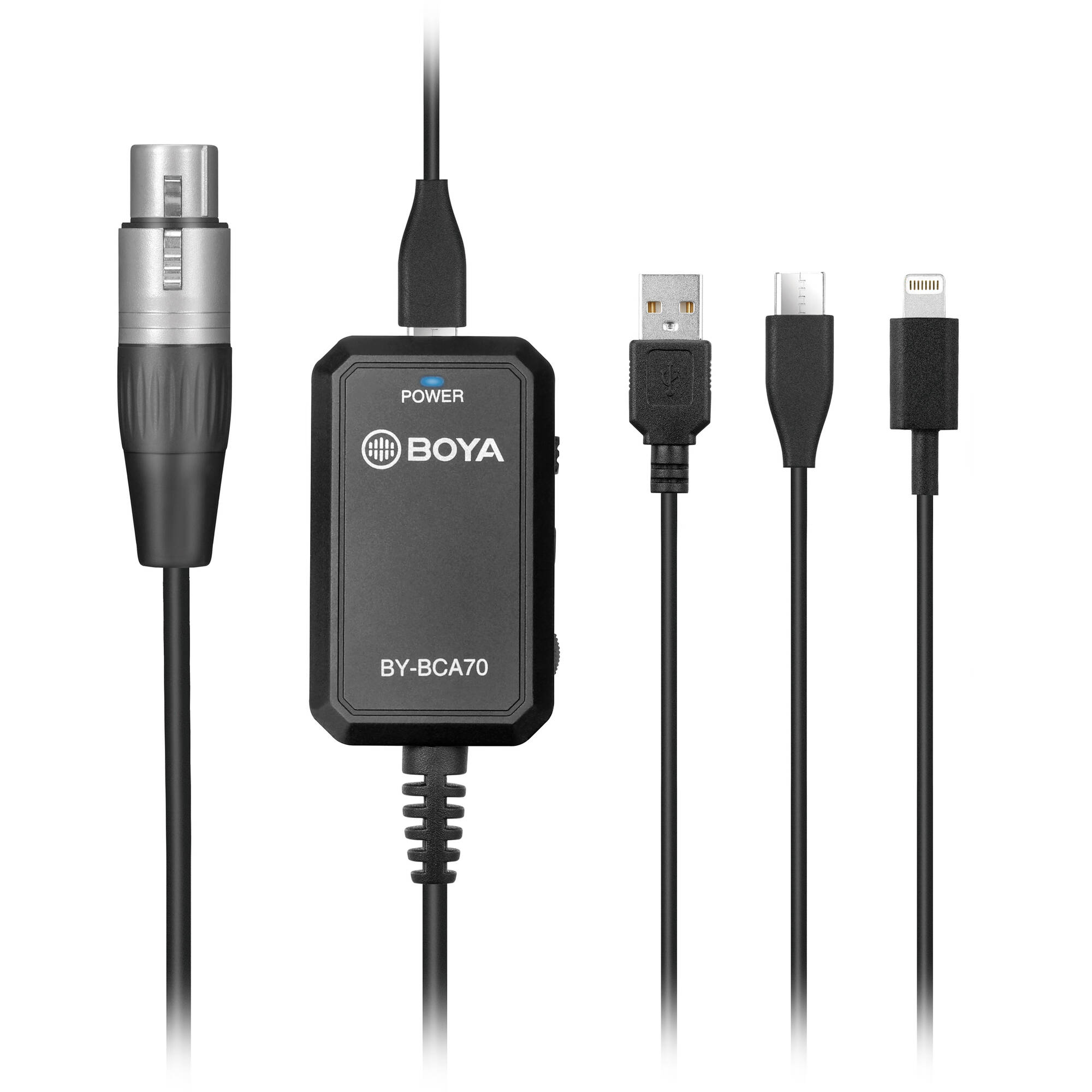 Штекерний мікрофонний кабель Boya BY-BCA70 (3-pin XLR на Lightning, USB-C, USB-A)