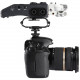 Boya BY-C10 microphone mount, with camera and microphone side view