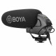Суперкардиодный конденсаторный микрофон-пушка BOYA BY-BM3031 с регулятором мощности звука, крупный план
