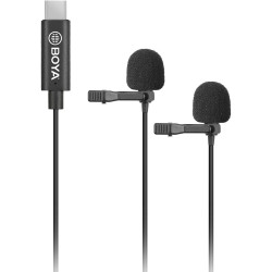 Boya BY-M3D Digital Dual Omnidirectional Lavalier Microphones with USB-C Cable (Android)
