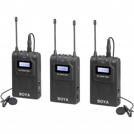 Беспроводная УВЧ двухканальная микрофонная система Boya BY-WM8 Pro-K2 (2 передатчика), главный вид