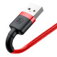 Кабель Baseus Cafule USB Tуpe-A – Lightning черно-красный, 3 м, крупный план