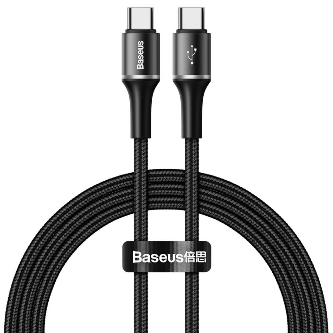 Кабель Baseus Halo USB Tуpe-C - USB Type-C PD2.0, QC3.0, 60W чорний, 1 м
