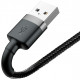 Кабель Baseus Cafule USB Tуpe-A – Lightning черно-серый, 1 м, крупный план