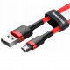 Кабель Baseus Cafule USB Tуpe-A - Micro USB черно-красный, 3 м, общий план