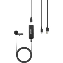 Boya BY-DM10 Digital Lavalier Microphone with Monitoring & Lightning and USB Type-A Cables