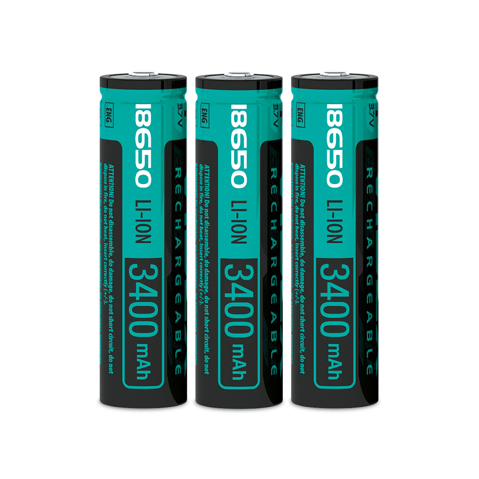 Videx 18650 Li-Ion 3400 mAh Rechargeable Battery 3 pcs for Zhiyun CRANE 2, CRANE 3, CRANE M2, main view