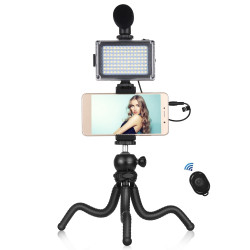 Puluz PKT3094B 4-in-1 Video Blogger Kit for Smartphone
