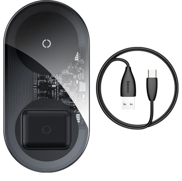 Індукційний зарядний пристрій Baseus Simple 18W 2in1 (WXJK-A01)