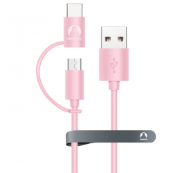 Універсальний кабель microUSB + USB Type-C Snowkids 1.2м