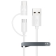 Универсальный кабель microUSB + USB Type-C Snowkids 1.2м (белый)