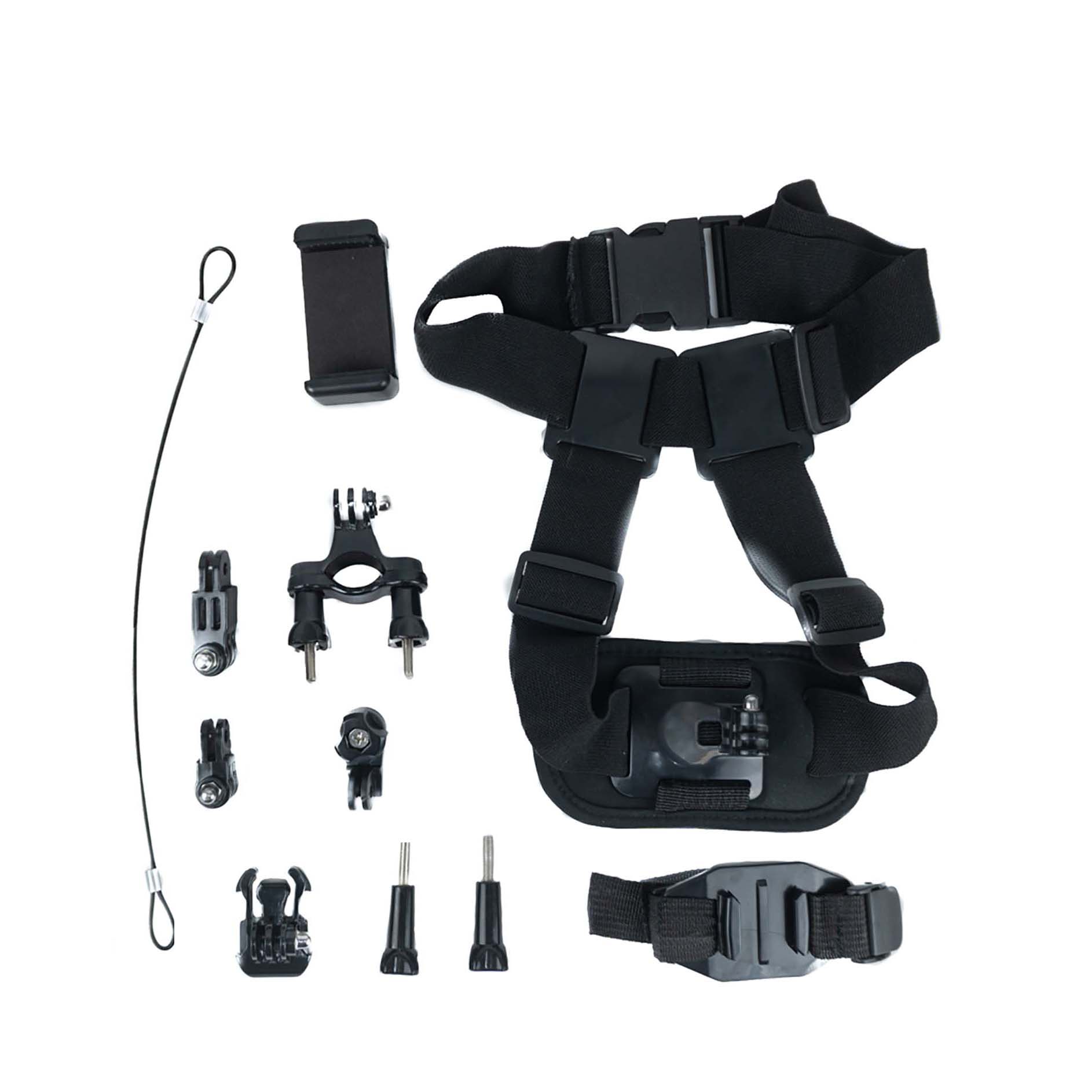 fastening on a shoulder, fastening to the bicycle, a safety cable