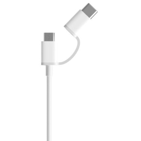 Кабель Xiaomi Mi 2-в-1 USB-Micro/ USB-Type-C – USB-A, 0.3м, white