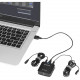 Двойной петличный микрофон Boya BY-DM20 со съемными кабелями USB-C, USB-A, Lightning, с ноутбуком