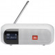 JBL Tuner 2 speaker system with built-in FM receiver, White frontal view